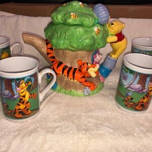 Winnie The Pooh Tea Pot and Mugs